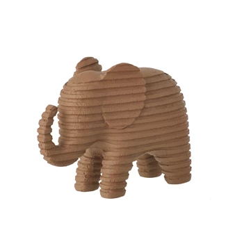 Olifant Gestreept Polyresin Bruin Large