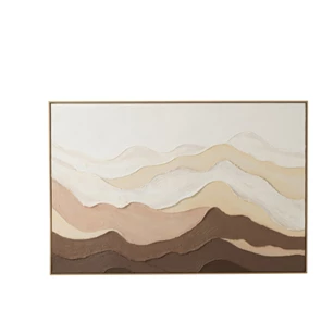 Schilderij Waves Acryl Gebroken Wit/Bruin