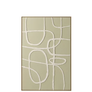 Schilderij Abstract Acryl Wit/Lichtgroen