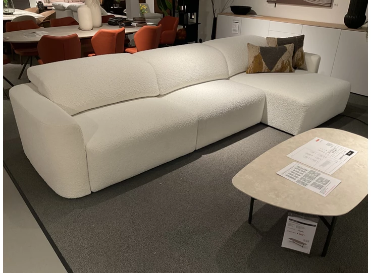 Salon Yute stof bouclé wit Temasdos