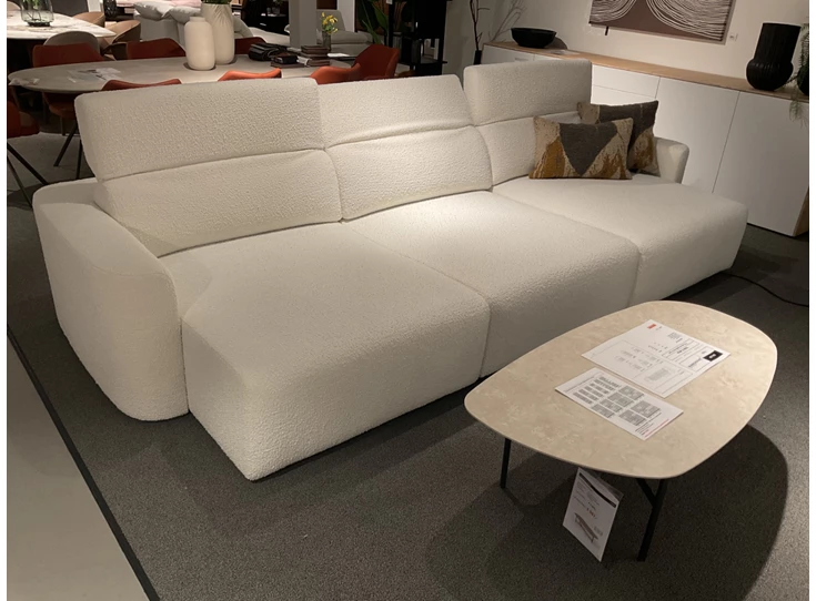 Relaxen open Salon Yute stof bouclé wit Temasdos