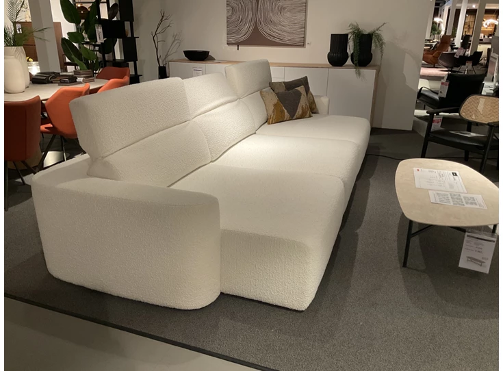 Verstelbare relaxen Salon Yute stof bouclé wit Temasdos
