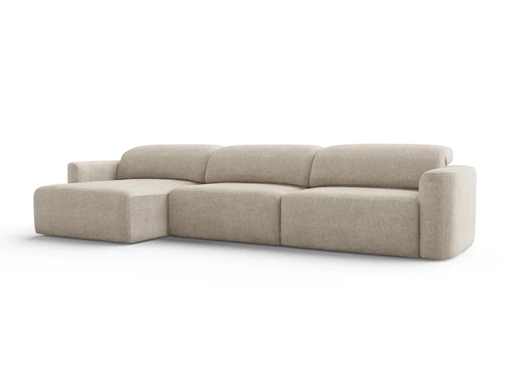 Salon Yute 3-zit met longchair stof Temasdos