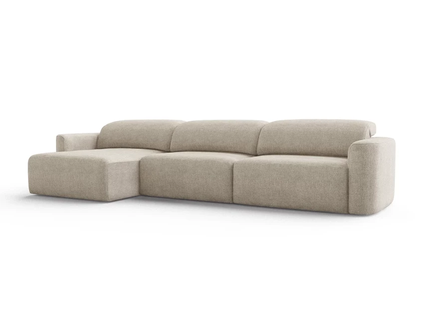 Salon Yute 3-zit met longchair stof Temasdos