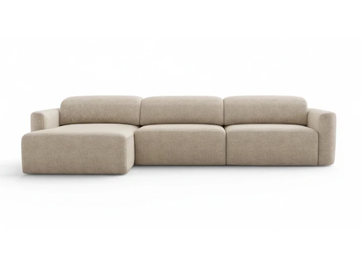 Front Salon Yute 3-zit met longchair stof Temasdos