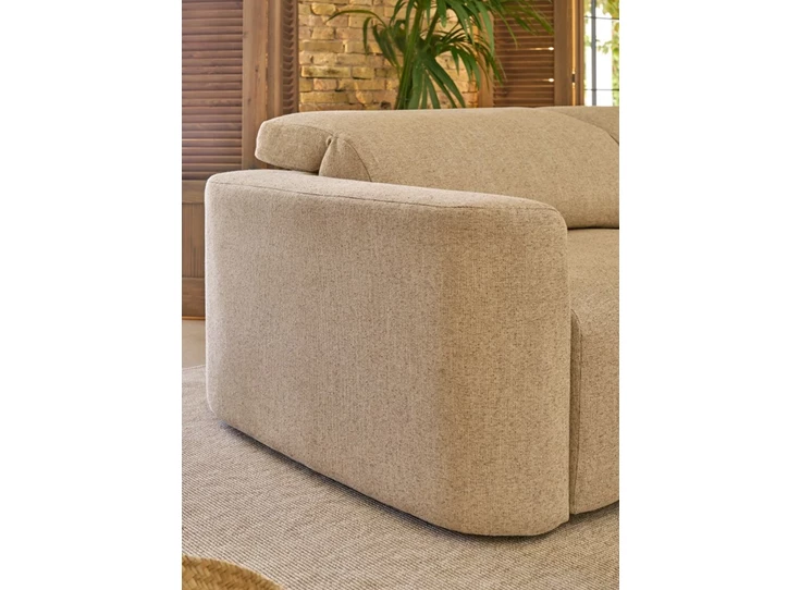 Armleuning Salon Yute 3-zit met longchair stof Temasdos