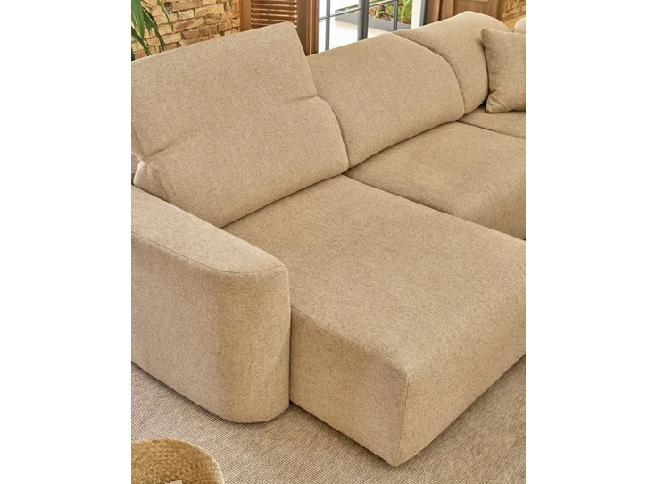 Relax Salon Yute 3-zit met longchair stof Temasdos