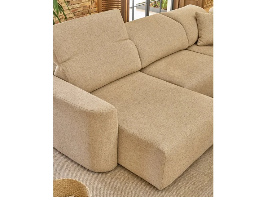 Relax Salon Yute 3-zit met longchair stof Temasdos