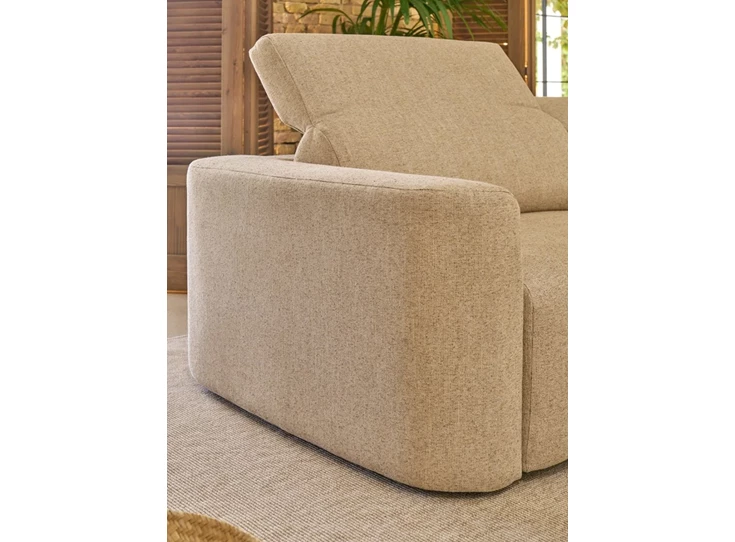 Verstelbare hoofdsteun Hoeksalon Yute open eiland stof Temasdos