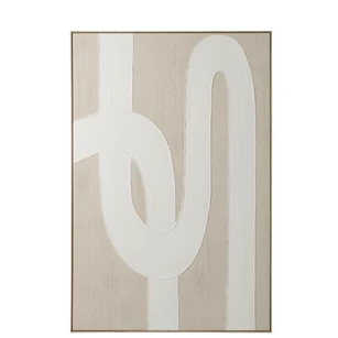 Schilderij Lijnen Dennenhout Wit/Lichtbeige