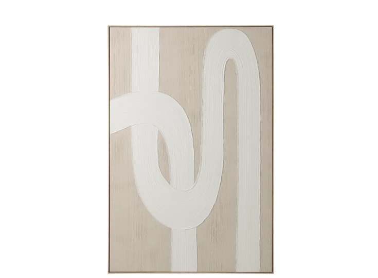 Schilderij Lijnen Dennenhout Wit/Lichtbeige