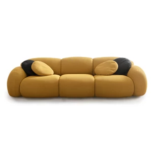 Salon Globe canapé 3-zit stof Tecno geel Designwerk