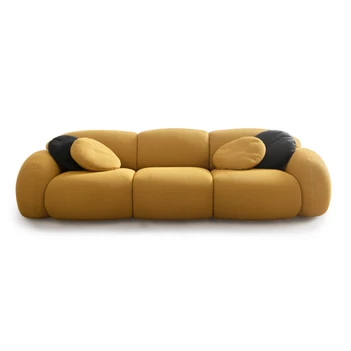 Salon Globe canapé 3-zit stof Tecno geel Designwerk