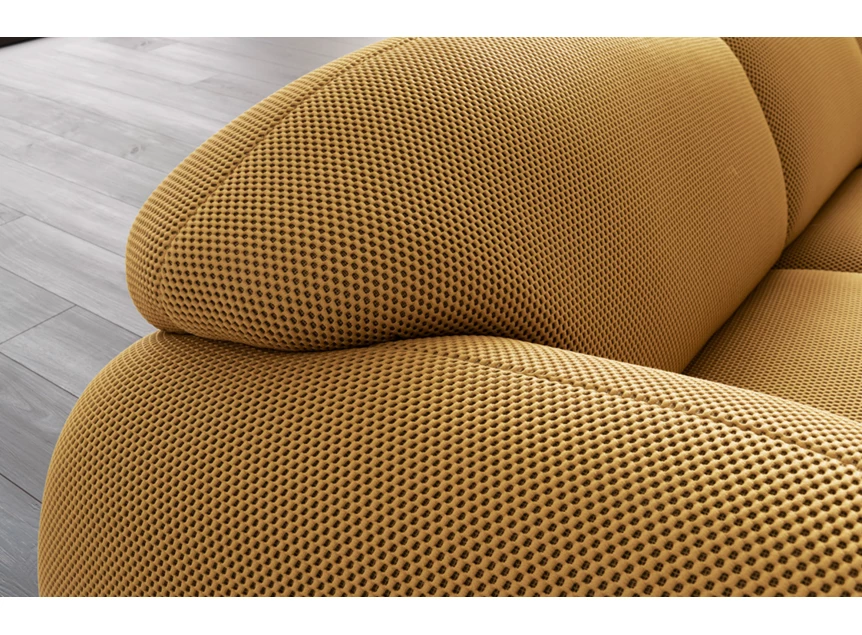 Rugleuning Salon Globe canapé 3-zit stof Tecno geel Designwerk