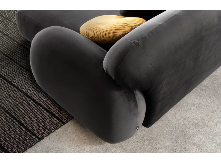 Detail Salon Globe longchair open eiland stof velvet antraciet Designwerk
