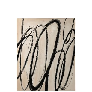 Schilderij Ringen Dennenhout Beige/Zwart