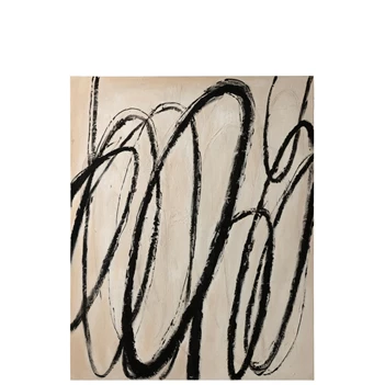 Schilderij Ringen Dennenhout Beige/Zwart