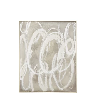 Schilderij Ringen Dennenhout Wit/Ecru