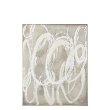 Schilderij Ringen Dennenhout Wit/Ecru