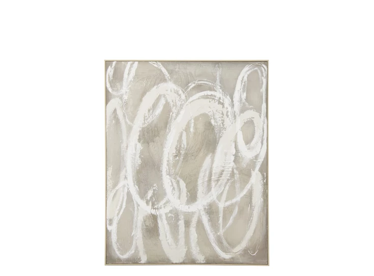 Schilderij Ringen Dennenhout Wit/Ecru