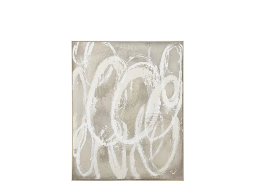 Schilderij Ringen Dennenhout Wit/Ecru