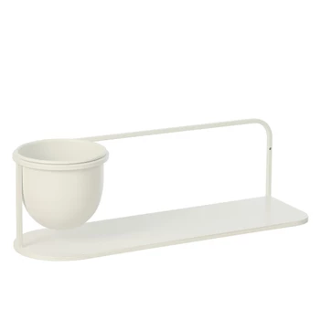 Wandrek + Flowerpot Ijzer Wit