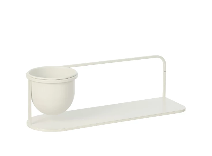 Wandrek + Flowerpot Ijzer Wit