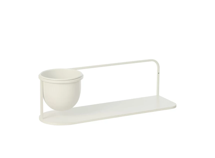 Wandrek + Flowerpot Ijzer Wit