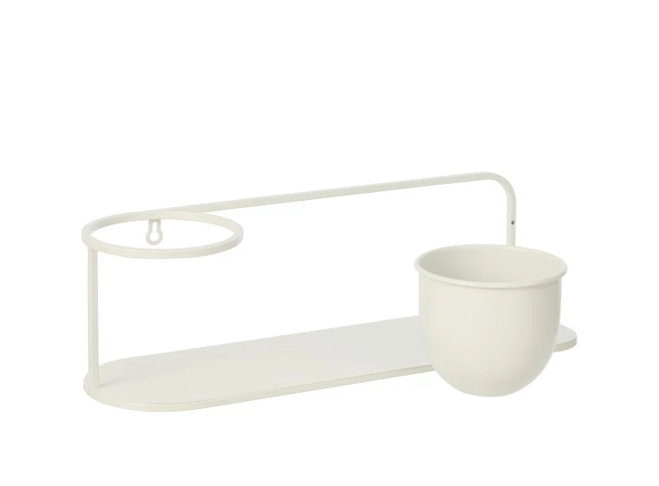 Wandrek + Flowerpot Ijzer Wit extra