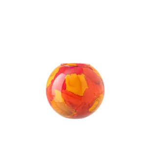 Vaas glas oranje/roze S