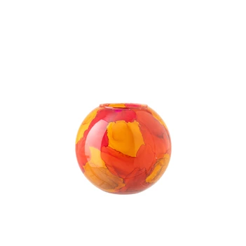 Vaas glas oranje/roze S