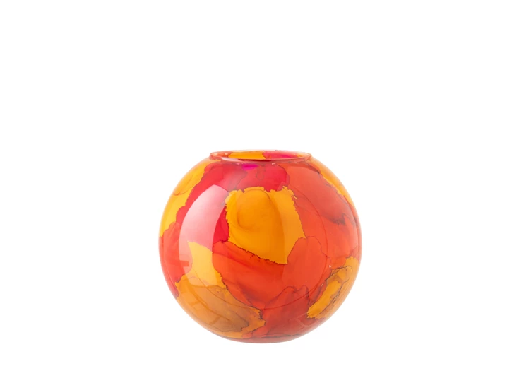 Vaas glas oranje/roze S