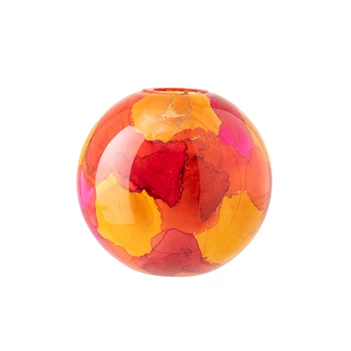 Vaas glas oranje/roze