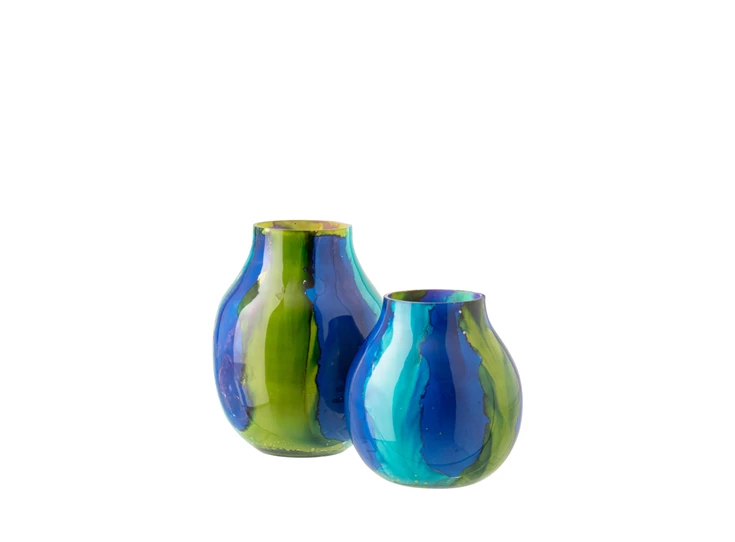 Windlicht glas L groot en klein