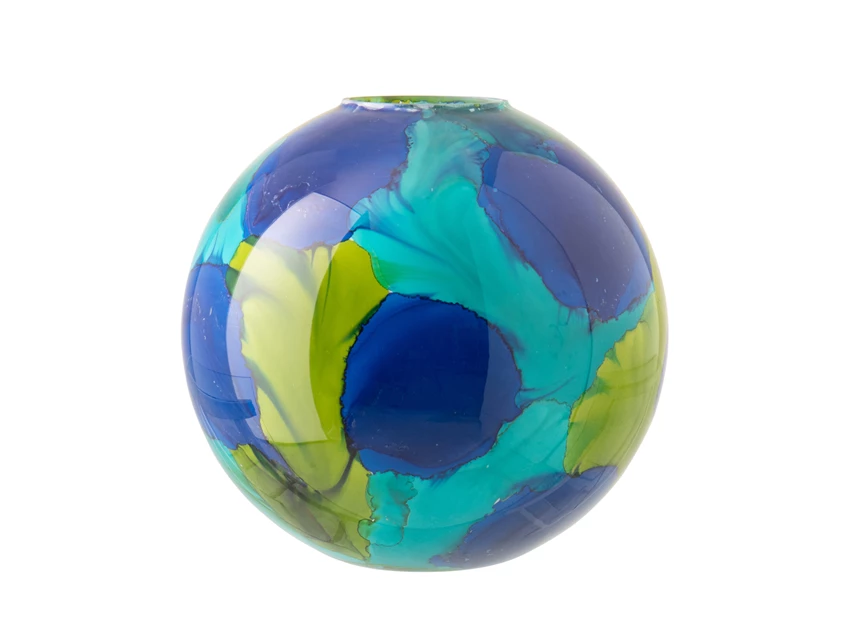 Vaas glas azuurblauw L