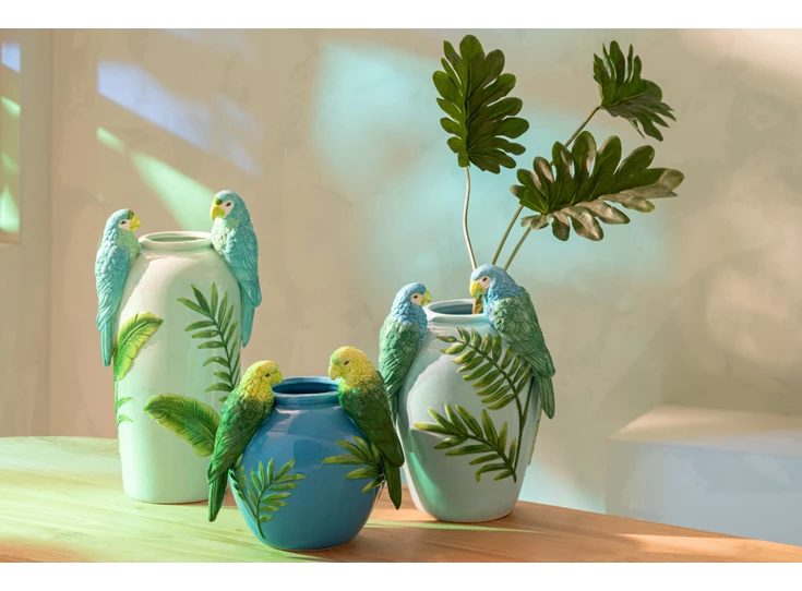 Vaas papegaaien M sfeerfoto