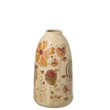 Vaas vintage steengoed meerkleurig S