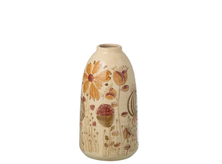 Vaas vintage steengoed meerkleurig S