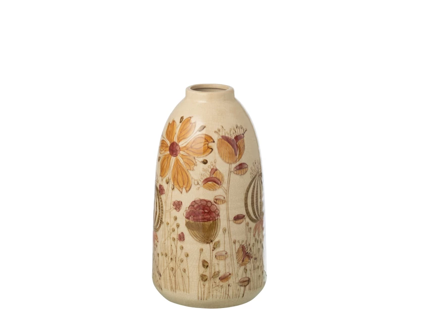 Vaas vintage steengoed meerkleurig S