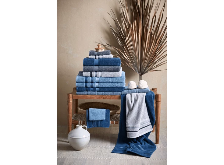 BAPA19101 Vandyck prestige plain new guest towel 60x40cm vintage blue collectie