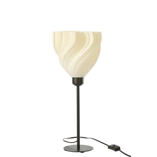 Tafellamp plastiek zw/wit S