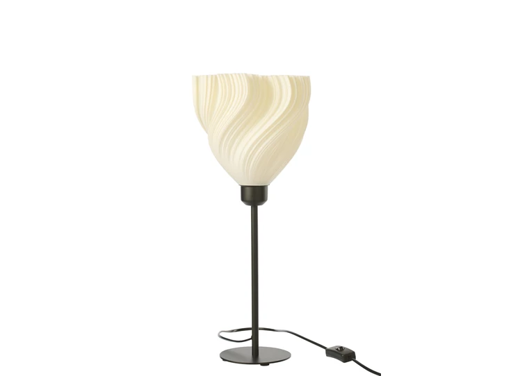 Tafellamp plastiek zw/wit S