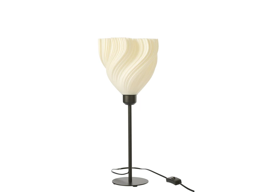 Tafellamp plastiek zw/wit S