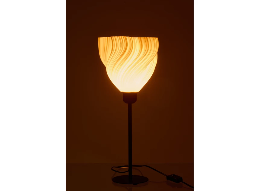 Tafellamp plastiek zw/wit S sfeer