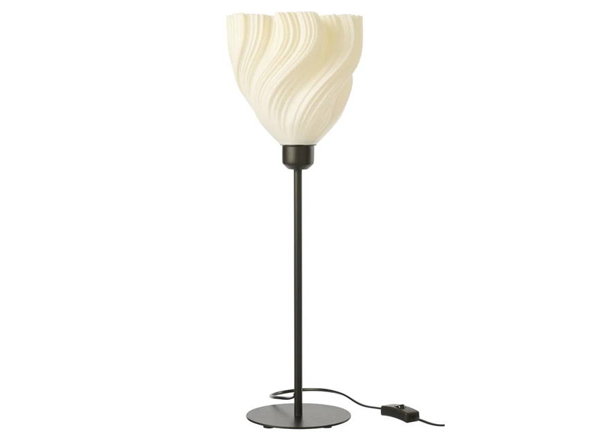 tafellamp plastiek zwart/wit medium