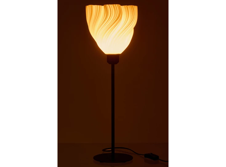 tafellamp plastiek zwart/wit medium sfeerfoto