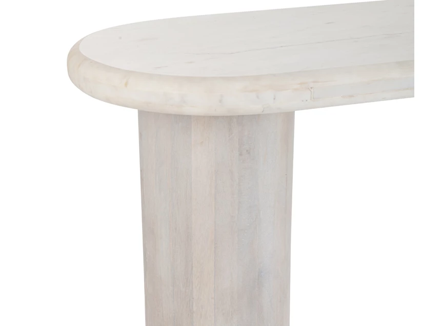 Zijkant Console marmer gebroken wit 60877