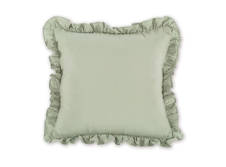 ruffle edge kussen abby groene thee