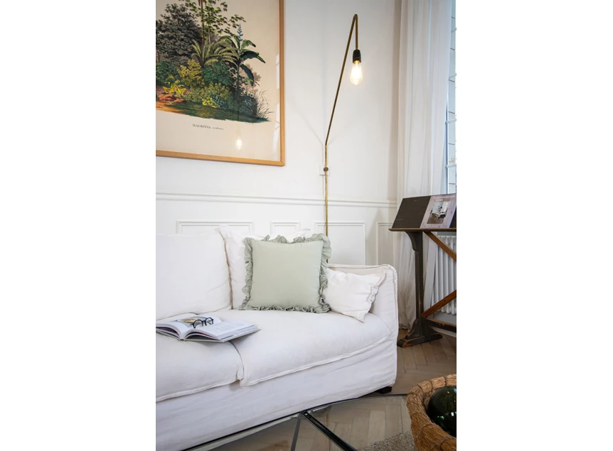 ruffle edge kussen abby groene thee sfeerfoto