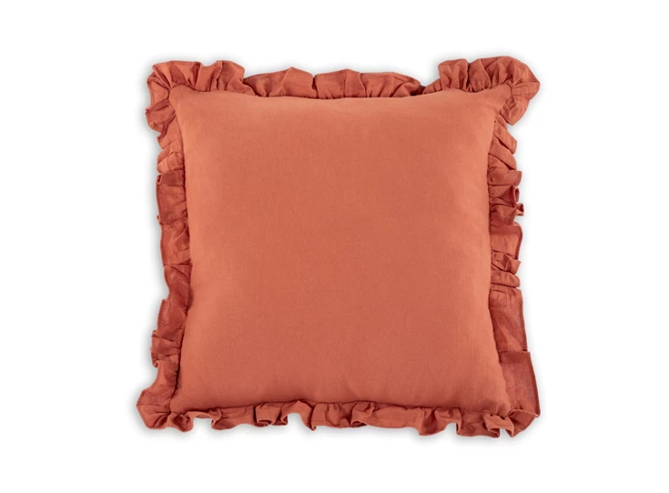 ruffle edge kussen abby terracotta